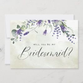 Invitación Lavender Floral Watercolor Script Bridesmaid