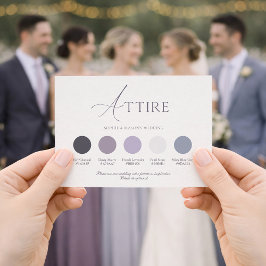 Invitación Lavender Floral Wedding Attire Card