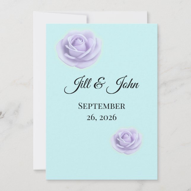 Invitación  Lavender Floral Wedding Invitation (Anverso)