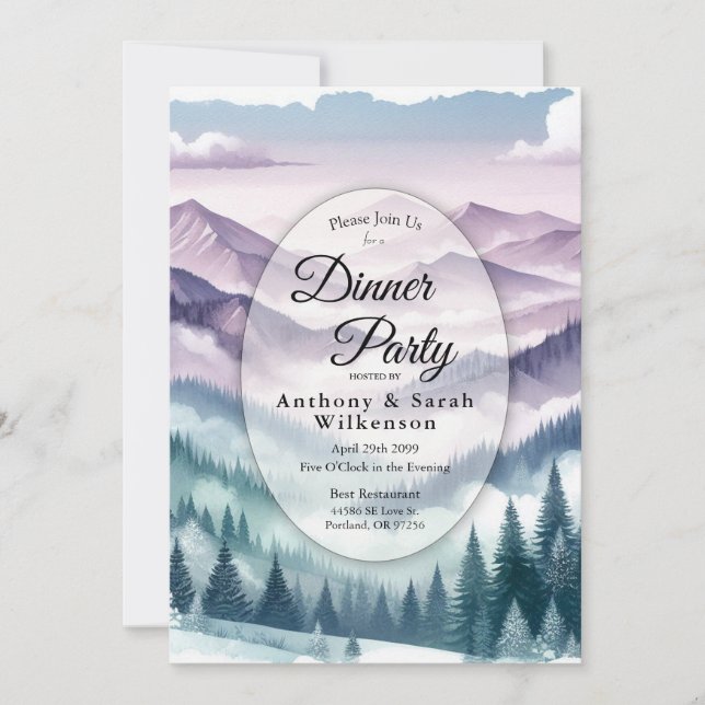 Invitación Lavender Frost en el restaurante Alpine Mist  (Anverso)