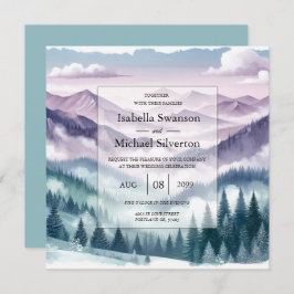 Invitación Lavender Frost in the Alpine Mist Wedding