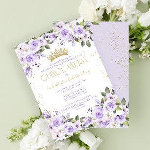 Invitación Lavender Gold Quinceañera Mis Quince 15 años