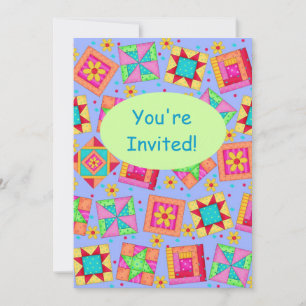 Invitación Lavender Green Patchwork QuilBlock Art