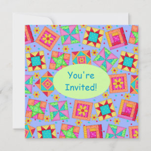 Invitación Lavender Green Patchwork QuilBlock Art