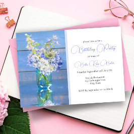 Invitación Lavender Hydrangea Reflexiones Cumpleaños
