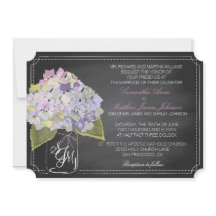 Lavender Hydrangeas Chalkboard Rústico Boda