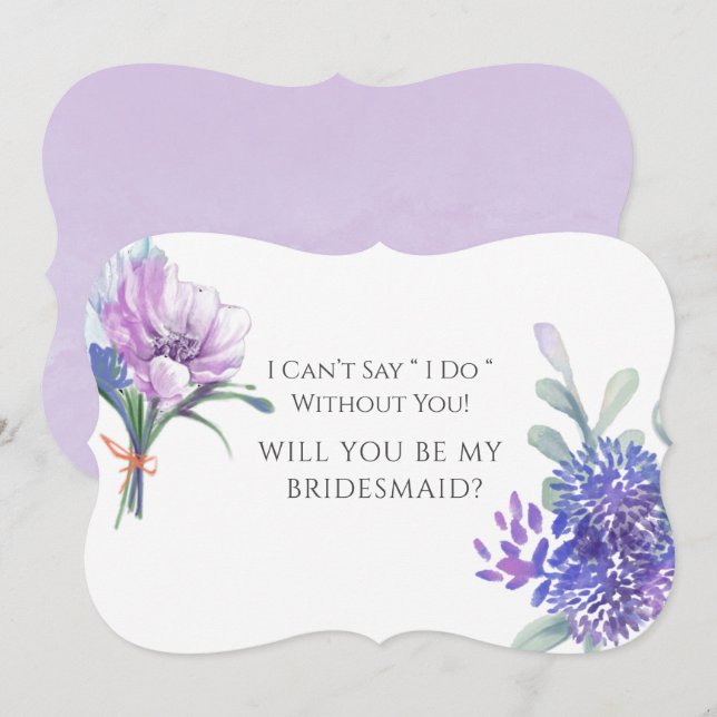 Invitación Lavender Hydrangeas Serás Mi Nodestia (Anverso / Reverso)