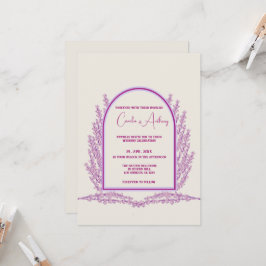 Invitación Lavender Ivory Floral Boho Boda