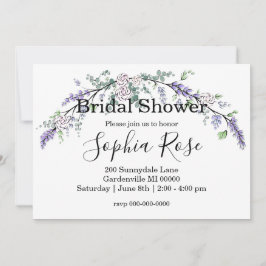 Invitación Lavender Ivory Rosa y Eucalyptus