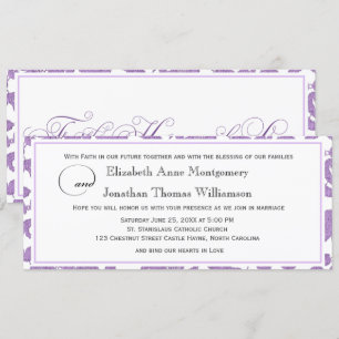 Invitación Lavender Lace Faith Hope Love Horizontal Boda