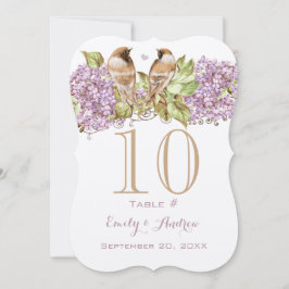 Invitación Lavender Lilac Amor Ave Boda Tabla Número de tarje