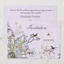 Lavender Lilac boda de aves de corral vintage