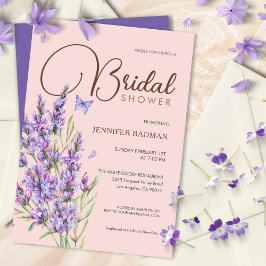 Invitación Lavender Lilac Elegante Mauve acuarela