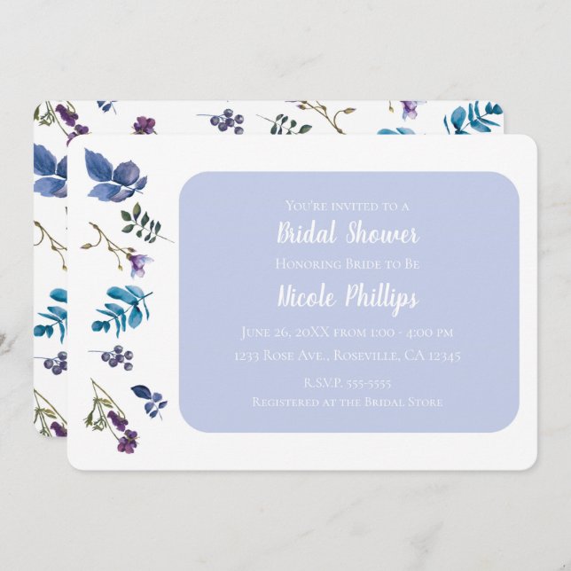 Invitación Lavender Lilac Purple Iris Spring Moda Floral (Anverso / Reverso)