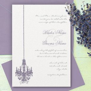 Invitación Lavender Lilac Vintage Damask Wedding