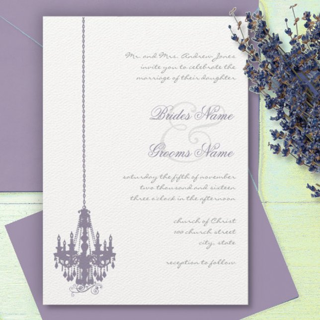 Invitación Lavender Lilac Vintage Damask Wedding (Subido por el creador)