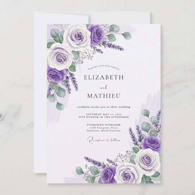 Invitación Lavender Luminous Spring Wedding (Anverso)