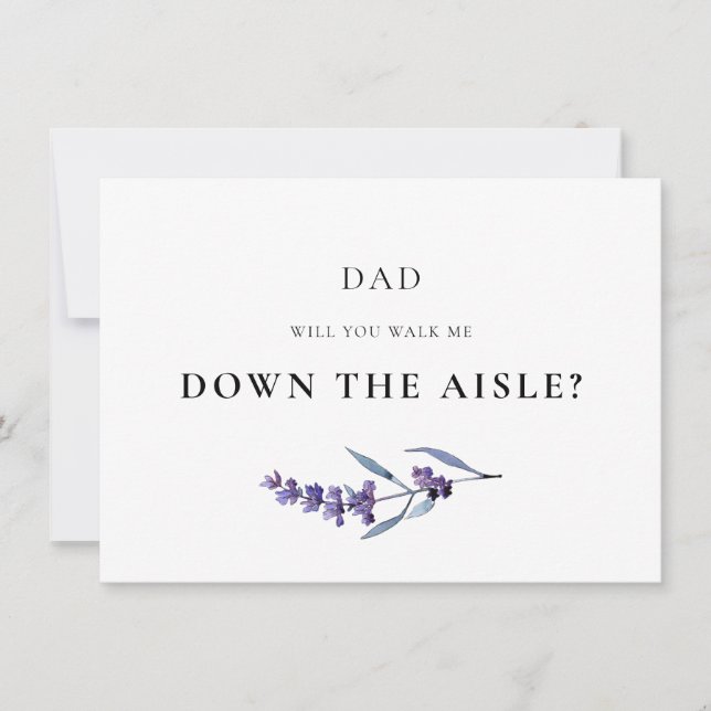 Invitación Lavender ¿Me pasas por el pasillo de la tarjeta? (Anverso)