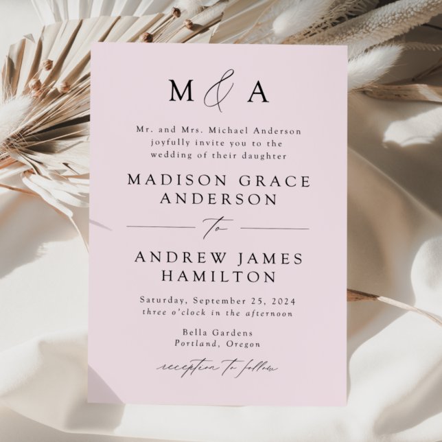 Invitación Lavender Modern Elegance Monograma Boda (Subido por el creador)