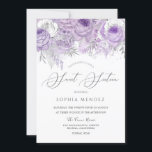 Invitación Lavender Morado Parkle Floral Dulce 16 Fiesta<br><div class="desc">Lavender Purple Sparkle Floral Sweet 16 Party Invitación Ver colección de correspondencias en Nest Store y Nest Store</div>