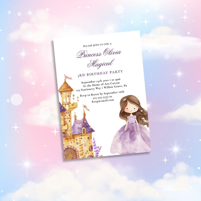 Invitación Lavender morado Princesa Magia Cumpleaños (Subido por el creador)