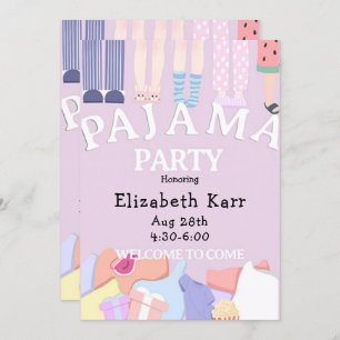 Invitación Lavender Pajama Fiesta