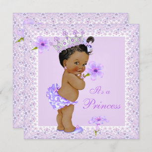 Invitación Lavender Princess Baby Shower African