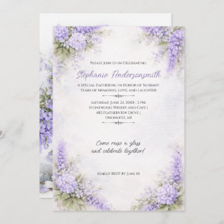 Invitación Lavender Purple Floral Clusters Birthday Party |