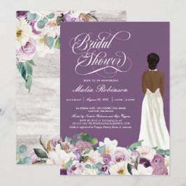 Invitación Lavender Purple Floral Elegante Ducha Bridal