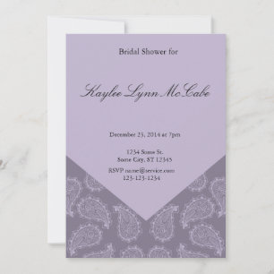 Invitación Lavender Purple Paisley Bridal Shower
