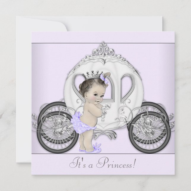 Invitación Lavender Purple Princess Baby Shower (Anverso)