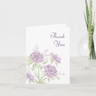 Invitación Lavender Purple Rose Wedding Thank You Cards