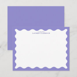 Invitación Lavender Purple Wavy Frame Note Card