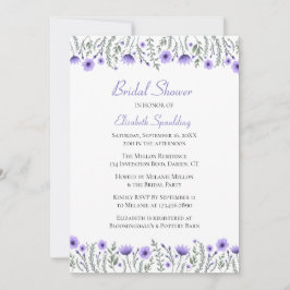 Invitación Lavender Púrpura Acuarela Floral Ducha de novia