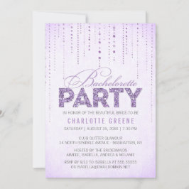 Invitación Lavender Purpurina Look Bachelorette Party