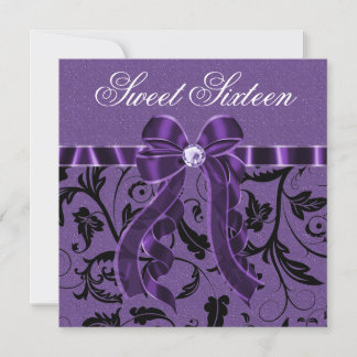 Invitación Lavender Purpurina morado dulce dieciséis cumpleañ