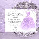 Invitación Lavender Purpurina morado vestido dulce 16 Fiesta<br><div class="desc">Invitación de fiesta Lavender Purpurina Morado Gown Sweet 16 Ver Variadas variaciones de color en la colección de abajo o en nuestra tienda. Gracias</div>