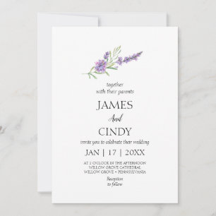 Invitación Lavender quiere Boda