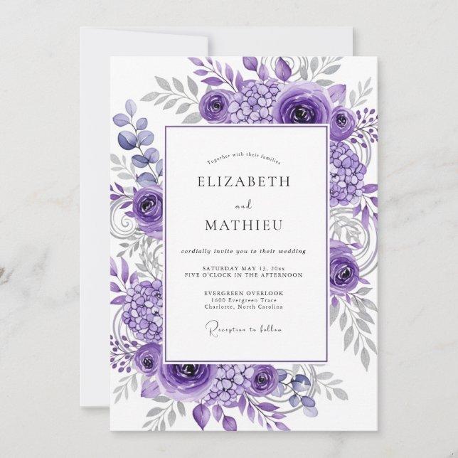 Invitación Lavender Refined Spring Wedding (Anverso)
