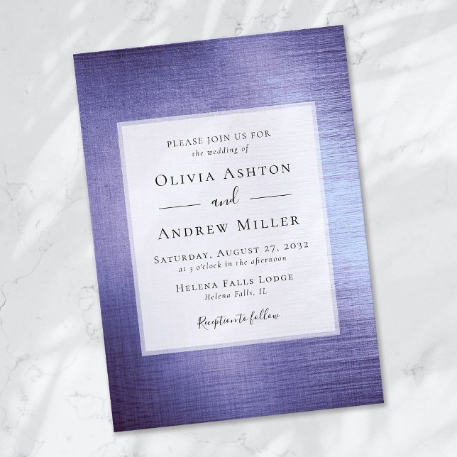 Invitación Lavender Relieve metalizado púrpura cepillado Boda (Subido por el creador)