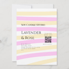 Invitación Lavender rosa soja negocios de velas añadir código