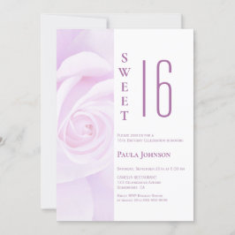 Invitación Lavender Rosa Sweet 16 Fiesta de cumpleaños