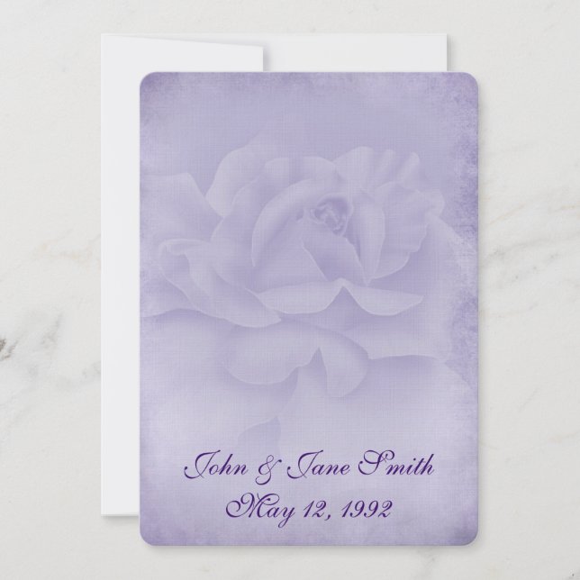 Invitación Lavender Rosa Vow Renewal (Anverso)