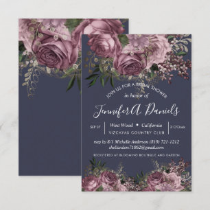 Invitación Lavender Rosas morados de flores ducha de novia