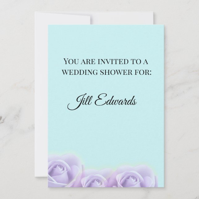 Invitación Lavender Rose Bridal Shower Invitation (Anverso)