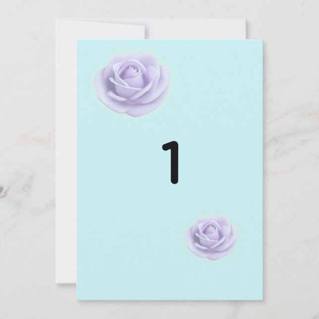 Invitación Lavender Rose Wedding Table Numbers (Anverso)