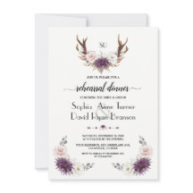 Lavender Rubor Floral Antlers Ensayo Cena