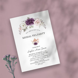 Invitación Lavender Rubor Floral Bridal Shower Tea Fiesta