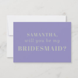 Invitación Lavender Silver be my bridesmaid
