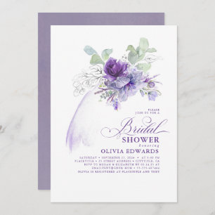 Invitación Lavender Silver Elegante Moderno Boho Bridal Ducha